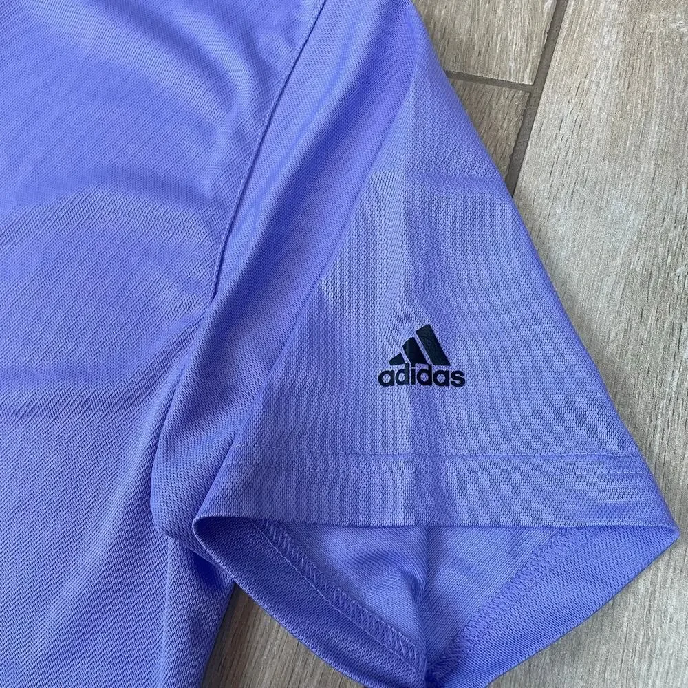 Adidas Golf Climalite Polo Shirt Men M Lavender Performance Moisture Wicking NWT